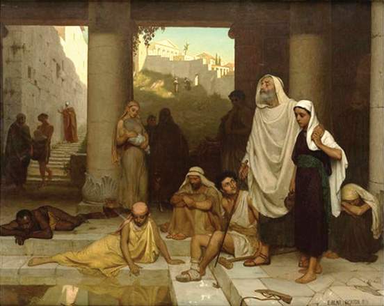 E. B. LEIGHTON. NEREGYS PRIE SILOAMO TVENKINIO. Para�as po iliustracija